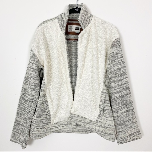 ANTHROPOLOGIE SATURDAY SUNDAY Moelleux Sweater Jacket Small Fleece Marled Boho - Picture 3 of 9